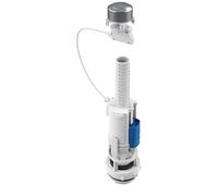 Mecanismo de Descarga Dual para Cisterna, Universal con Cable, 2 Pulsadores Cromados, Ahorro de Agua, Blanco y Azul, Fluvia