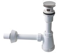 Mecanismo de elevación de desagüe para lavabo de baño con tubo de pared, unidad de desagüe de lavabo de estilo europeo, flujo de agua rápido, fácil de instalar, color blanco