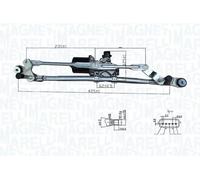 Mecanismo del limpiaparabrisas delante 064376100010 MAGNETI MARELLI para RENAULT