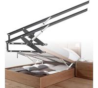 Mecanismo Elevador de Cama Eléctrico con Control Remoto, Capacidad de Carga de 600 Kg, Bisagra de Soporte, 2 Piezas, Kit de Elevación para Cama Box y Base de Diván con Muelles Black-150cm