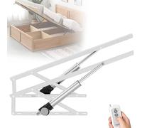 Mecanismo elevador de cama eléctrico Smart Home de 2 piezas,juego de resortes de gas con control remoto,capacidad de carga de 600kg,ahorro de espacio para cama con cajón de almacenamiento White-0.8m