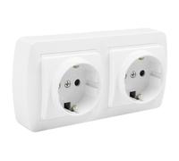 Mecanismos eléctricosSerie Mural de superficieMUR66U BASE DOBLE SCHUKO 2P+T BLANCA SERIE MURAL