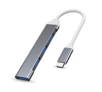Mecanografíe a C USB Hub Dock 3.0 USB 3.0 2.0 Hub 4 Puertos Multi Splitter Adapter OTG Aluminio Compatible con(Type C Gray)