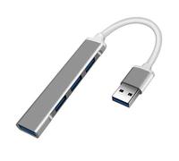 Mecanografíe a C USB Hub Dock 3.0 USB 3.0 2.0 Hub 4 Puertos Multi Splitter Adapter OTG Aluminio Compatible con(USB Gray)