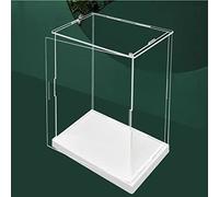 MECC vitrina acrílica transparente abierta, base blanca, funda antipolvo de colección (8 x 6 x 14 pulgadas), 20 x 15 x 35 cm)