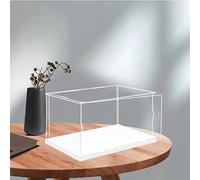 MECC Vitrina acrílica: vitrina rectangular blanca transparente (16 x 8 x 12 pulgadas/40 x 20 x 30 cm) para figuras de acción, juguetes y coleccionables