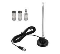 MECCANIXITY 1 juego de antena de radio FM, base magnética, antena digital interior de 75 ohmios, cable coaxial de 10 pies, conector macho tipo F con 3 conectores para receptor estéreo del hogar