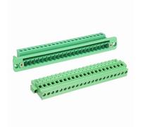 MECCANIXITY 1 juego de conectores de bloque de terminales de tornillo enchufables de 22 pines de 5,08 mm, PA66 300 V 10 A a través de la pared, conectores de terminales PCB JM2EDGWC+KPM+KBM con collar