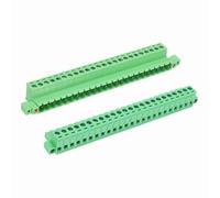 MECCANIXITY 1 juego de conectores de bloque de terminales de tornillo enchufables de 24 pines de 5,08 mm, PA66 300 V 10 A a través de la pared, conectores de terminales PCB JM2EDGKPMM+2EDGKM con placa