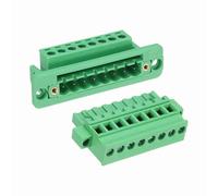 MECCANIXITY 1 juego de conectores de bloque de terminales de tornillo enchufables de 8 pines de 5,08 mm, PA66 300 V 10 A a través de la pared, conectores de terminales PCB JM2EDGWC+KPM+KBM con collar