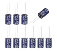 MECCANIXITY 10 condensadores electrolíticos no polarizados de 100uF 100 V, 13 x 21 mm, no polarizados, para altavoz de agudos de audio, amplificador divisor de frecuencia, color azul