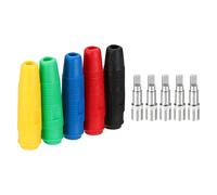 MECCANIXITY 10 conectores banana hembra con aislamiento de seguridad cubierto, 5,8 mm de níquel chapado en cobre, adaptador de enchufe tipo jack para sistema de sonido de altavoz, 5 colores