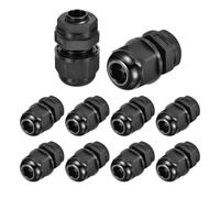 MECCANIXITY 10 prensaestopas M12, 4 agujeros de nailon IP68, conector de agarre de cable de alivio de tensión, conector de cable eléctrico ajustable para cable de 1 a 2 mm de diámetro, color negro