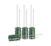 MECCANIXITY 120 condensadores electrolíticos de alta frecuencia 220UF 16V con cables radiales de aluminio de 6 x 11 mm de alta corriente ondulada de baja impedancia