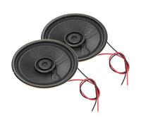 MECCANIXITY 2 altavoces pequeños de 2 W y 8 ohmios de metal, redondos, con cables soldados, para mini altavoces, EVD, multimedia, móviles, productos electrónicos, 50 x 12 mm, color negro