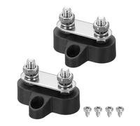 MECCANIXITY 2 bloques de distribución de energía marina de 12-48 V CC 120 A, bloque de terminales de barra colectora automotriz de 0.25 pulgadas con accesorios para cableado solar de coche, barco