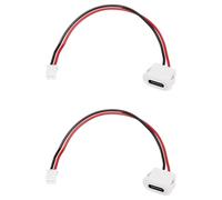 MECCANIXITY 2 cables de chasis hembra tipo C de 2 pines, 5 V 3 A, enchufe USB C hembra cuadrado a PH2.0, cable de extensión de terminal impermeable para lámparas LED de PC, puerto de carga eléctrica