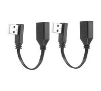 MECCANIXITY 2 cables de extensión USB 2.0, 3.9 pulgadas, 90 grados, 180 grados, adaptador macho a hembra, de silicona, 480 Mbps, velocidad tipo C, cables planos para teléfono, tablet, laptop
