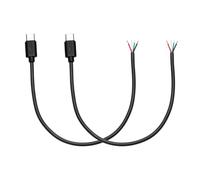 MECCANIXITY 2 cables USB C de 0,25 m, enchufe macho tipo C de 5 V 2,4 A a cables desnudos de 4 pines, cable de datos de alimentación de extremo abierto para reparación de equipos de bricolaje, lámpara