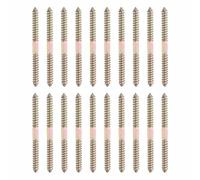 MECCANIXITY 20 tornillos de doble extremo, pernos de suspensión de acero al carbono M8 x 100 mm, tornillos autorroscantes de madera para muebles de juntas de madera, color zinc
