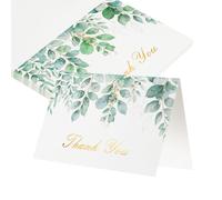 MECCANIXITY 25 tarjetas de agradecimiento, cartulina en blanco plegada floral de 5.9 x 7.9 pulgadas, notas de agradecimiento para tarjetas de felicitación, boda, graduación, cumpleaños, invitaciones