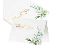 MECCANIXITY 25 tarjetas de agradecimiento, cartulina en blanco plegada floral de 5.9 x 7.9 pulgadas, notas de agradecimiento para tarjetas de felicitación, boda, graduación, cumpleaños, invitaciones