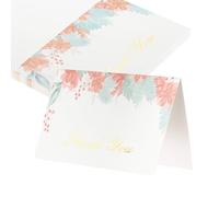 MECCANIXITY 25 tarjetas de agradecimiento, cartulina en blanco plegada floral de 5.9 x 7.9 pulgadas, notas de agradecimiento para tarjetas de felicitación, boda, graduación, cumpleaños, invitaciones