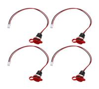 MECCANIXITY 4 cables tipo C hembra de 2 pines, 3 A, 5 V, rosca redonda, USB-C hembra a PH2.0, cable de extensión de terminal impermeable con cubierta roja y tuerca para lámparas LED de PC, portátil
