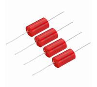 MECCANIXITY 4 condensadores divisores de frecuencia de 1uf, 250 V, altavoz de audio axial rojo, condensador de película MKP