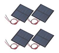 MECCANIXITY 4 mini paneles solares de 3 V, 0,375 W, 125 mA, pequeño panel solar policristalino con cable para bricolaje, juguetes eléctricos, kits de cargador