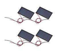 MECCANIXITY 4 mini paneles solares de 5 V 0,225 W 45 mA, panel solar policristalino pequeño con cable para bricolaje, juguetes eléctricos, kits de cargador