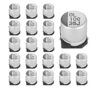 MECCANIXITY 40 condensadores electrolíticos de aluminio de 100uF 35V, dispositivo de montaje en superficie de baja impedancia, condensador electrolítico para TV, computadora, placa de circuito