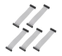 MECCANIXITY 5 cables planos de conector IDC, 20 pines de 2 mm de paso de 10 cm de longitud FC a FC, conector hembra doble, cable plano para electrónica industrial, color gris