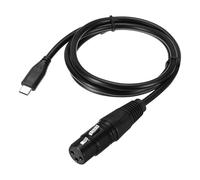 MECCANIXITY Cable adaptador DMX512 XLR hembra a tipo C macho de 3 pines, 1 cable de extensión de micrófono XLR de 3 pies para consola de estudio de escenario, controlador de iluminación, tubo de luz