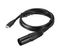 MECCANIXITY Cable adaptador DMX512 XLR macho a tipo C macho, 1 cable de extensión de micrófono XLR de 3 pies para consola de estudio de escenario, controlador de iluminación, tubo de luz
