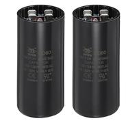 MECCANIXITY Condensador CD60 130-156 UF/Mfd, 250 VCA CD60 Condensador de arranque de motor para ventilador eléctrico Bomba de pozo de arranque (negro, paquete de 2)