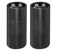 MECCANIXITY Condensador CD60 189-227 UF/Mfd, 250 VCA CD60 Condensador de arranque de motor para ventilador eléctrico, bomba de pozo de arranque (negro, paquete de 2)
