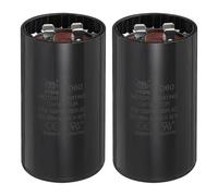 MECCANIXITY Condensador CD60 216-259 UF/Mfd, 250 VCA CD60 Condensador de arranque de motor para ventilador eléctrico, bomba de pozo de arranque (negro, paquete de 2)