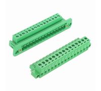 MECCANIXITY Conectores de bloque de terminales de tornillo enchufables de 15 pines de 5,08 mm, PA66 300 V 10 A, terminal PCB a través de la pared con conectores de cableado sin soldadura de panel 26