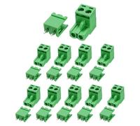 MECCANIXITY Conectores de bloque de terminales PCB enchufables, 10 juegos de 2 pines de 5,08 mm/0,2 pulgadas de paso recto, conector de bloque de terminales de tornillo para proyectos electrónicos de