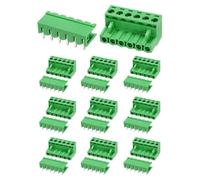 MECCANIXITY Conectores de bloque de terminales PCB enchufables, 10 juegos de 6 pines de 5,08 mm, conector de bloque de terminales de tornillo de ángulo recto para proyectos electrónicos de montaje en
