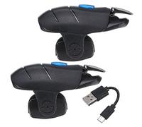 MECCANIXITY Controlador de juego con disparador de juegos, teclas de fuego, palanca de mando para juegos, color negro, para teléfono celular de 4.7 a 6.5 pulgadas con cable USB