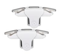 MECCANIXITY Controlador de juego móvil con disparador de juegos, 1 par de llaves de fuego de doble cara, ABS, universal, color blanco para teléfono celular de 4.7 a 6.5 pulgadas