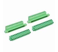 MECCANIXITY Juego de 2 conectores de bloque de terminales de tornillo enchufables de 13 pines de 5,08 mm, PA66 300 V 10 A a través de la pared, conectores de terminales PCB JM2EDGKPMM+2EDGKM con placa