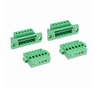 MECCANIXITY Juego de 2 conectores de bloque de terminales de tornillo enchufables de 6 pines de 5,08 mm, PA66 300 V 10 A a través de la pared, conectores de terminales PCB JM2EDGWC+KPM+KBM con collar