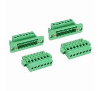MECCANIXITY Juego de 2 conectores de bloque de terminales de tornillo enchufables de 7 pines de 5,08 mm, PA66 300 V 10 A a través de la pared, conectores de terminales PCB JM2EDGWC+KPM+KAM con collar