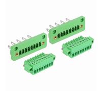 MECCANIXITY Juego de 2 conectores de bloque de terminales de tornillo enchufables de 8 pines de 3,5 mm, PA66 300 V 8 A, conectores de terminal PCB a través de la pared, cable 26-14 AWG para módulos de