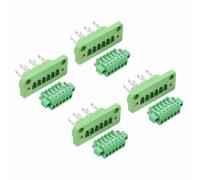 MECCANIXITY Juego de 4 conectores de bloque de terminales de tornillo enchufables de 6 pines de 3,81 mm, PA66 300 V 8 A, conectores de terminal PCB a través de la pared para módulos de alimentación de