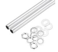 MECCANIXITY Kit de 14 boquillas de tubo de lámpara de 15.4 pulgadas con arandelas de tuercas hexagonales, M10 roscado fino, accesorios de reparación de tubos huecos, surtido para montaje de lámpara de