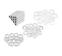 MECCANIXITY Kit de 70 piezas de pezones de tubo de lámpara de 1.2 pulgadas con arandelas de tuercas hexagonales, M10 roscado fino, accesorios de reparación de tubos huecos, surtido para montaje de